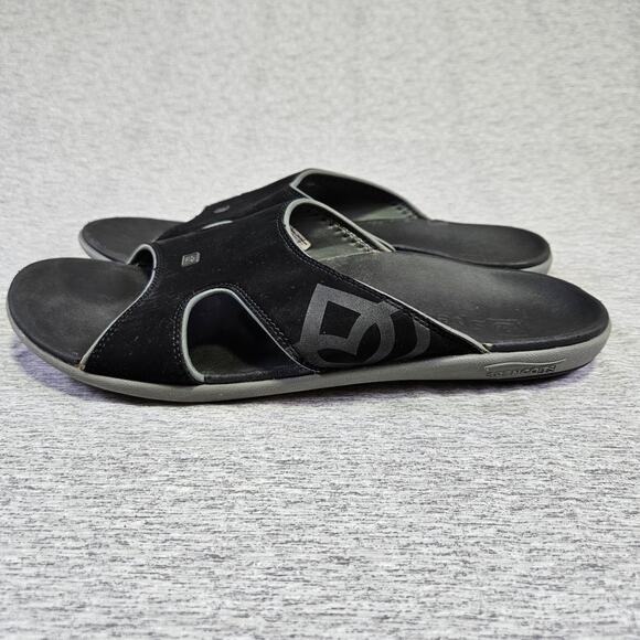 Spenco Kholo Mens 13 Orthotic Slides Sandals Slip On Black Arch Support Carbon - Picture 8 of 16